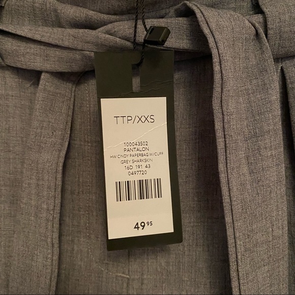 Dynamite Grey High Waist Cuffed Paperbag Pants - Picture 6 of 6